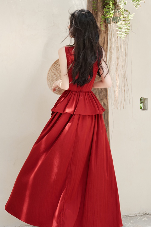 Vacation red travel dress