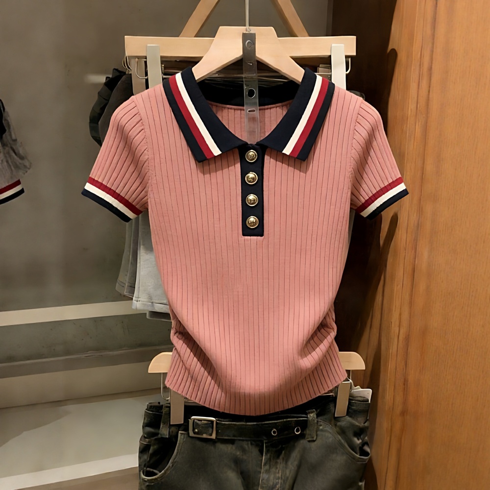 All-match slim T-shirt spring and summer tops for women