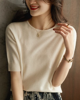 Knitted wool T-shirt thin spring and summer shirts