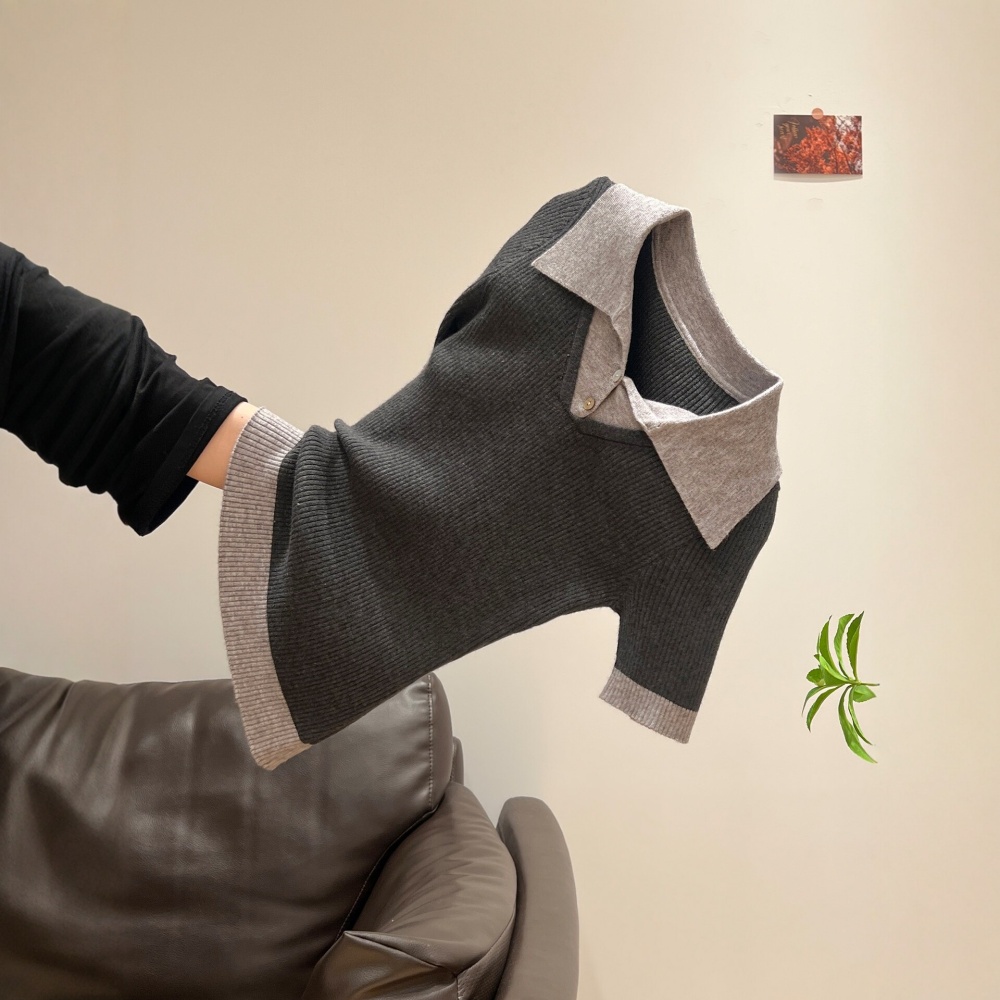 Slim spring and summer short sleeve sweater for women