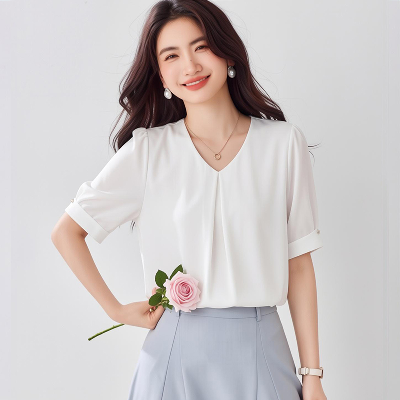 Western style loose chiffon shirt temperament tops