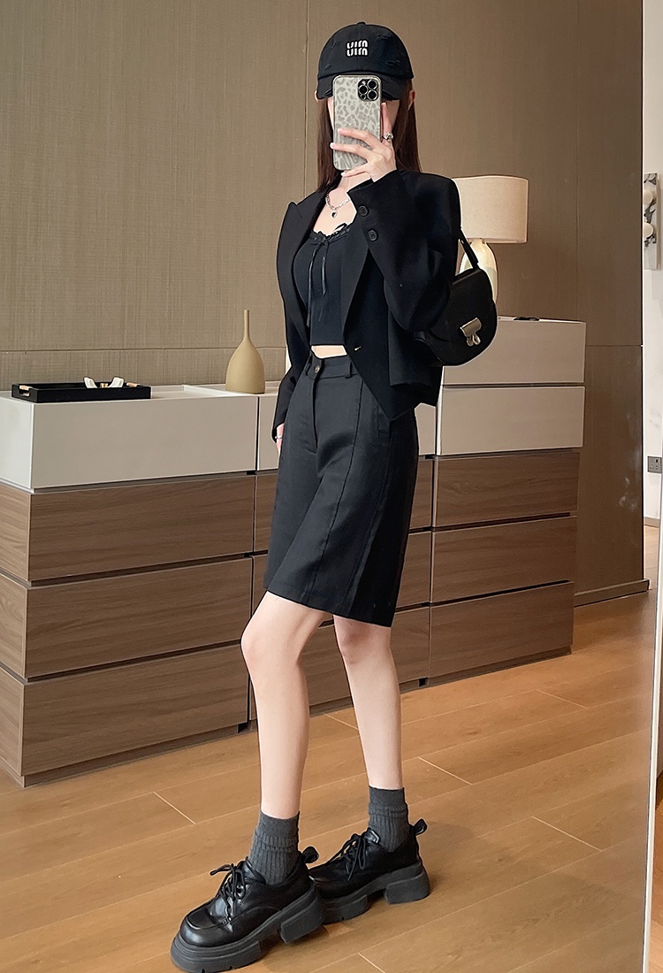 A-line five pants wide leg business suit for women