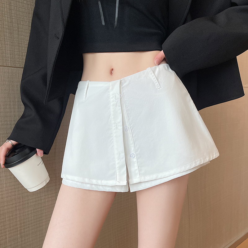 White A-line short skirt small fellow package hip culottes