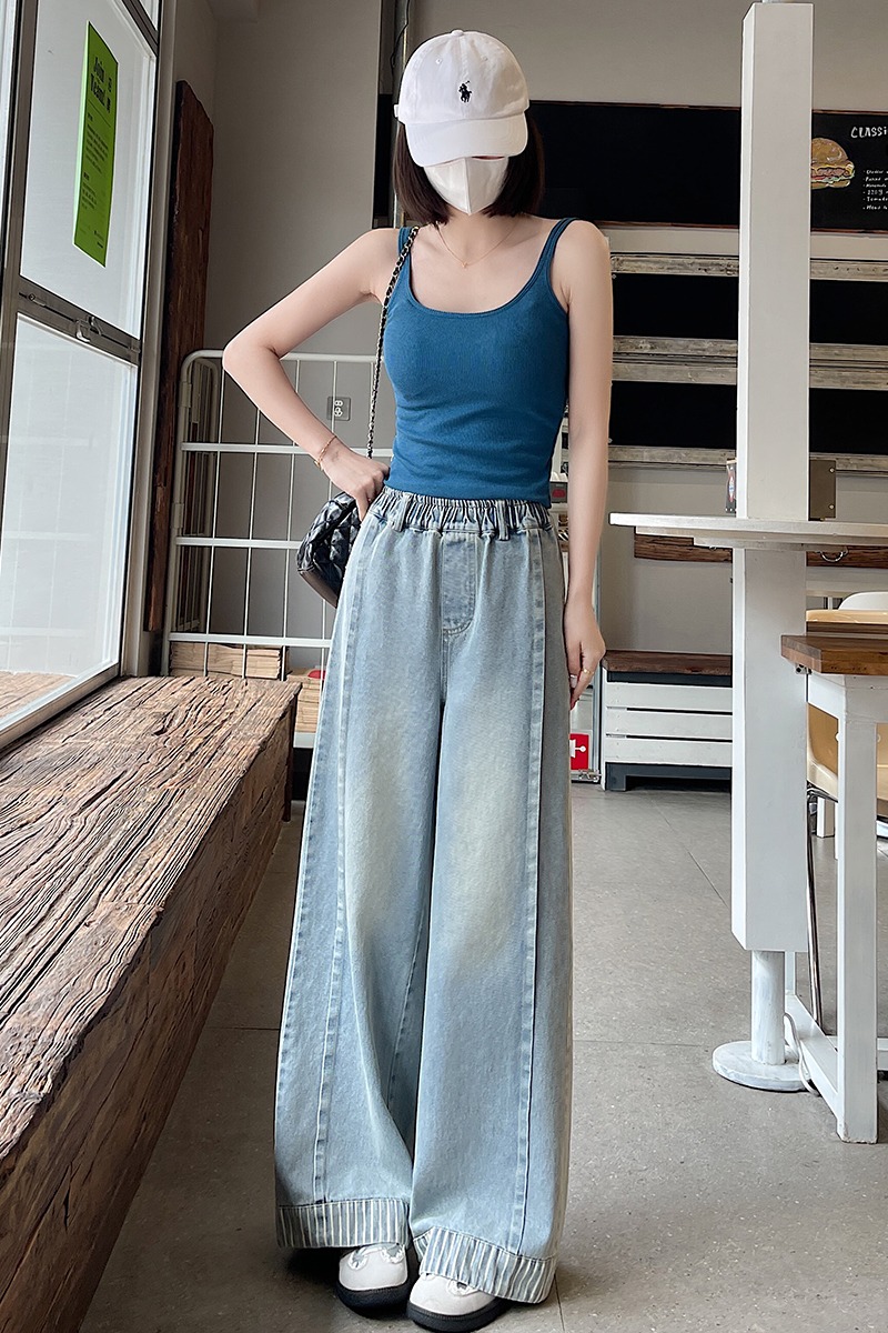 Small fellow jeans flanging long pants for women