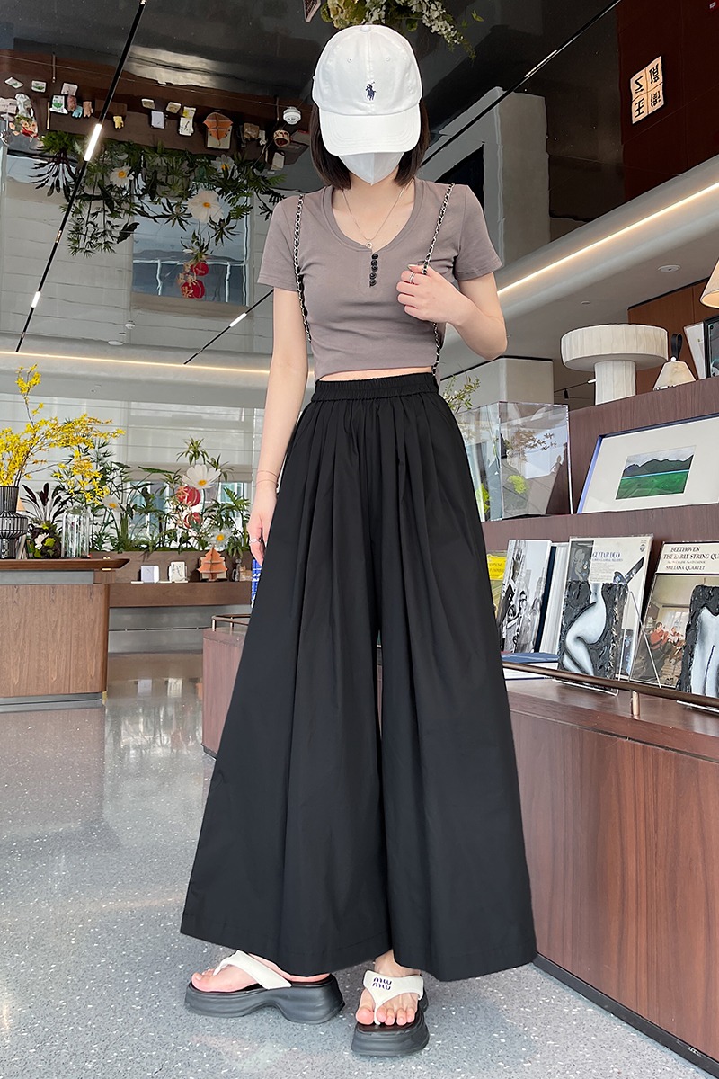 Thin casual pants wide leg pants for women