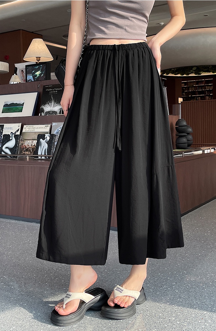 College style cotton culottes Casual summer wide leg pants