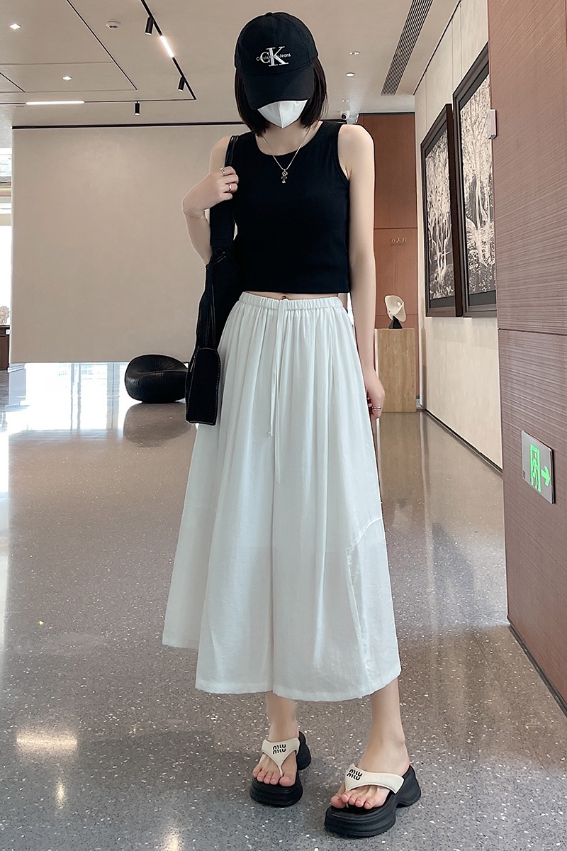College style cotton culottes Casual summer wide leg pants