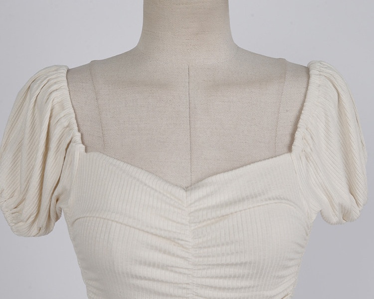 Short flat shoulder slim spicegirl dress for women