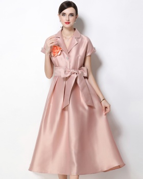 Elegant satin formal dress slim business suit