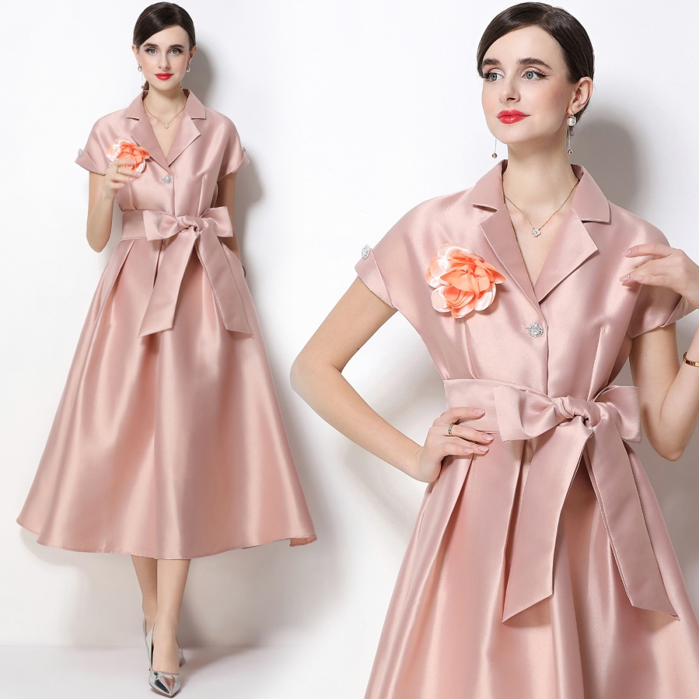 Elegant satin formal dress slim business suit