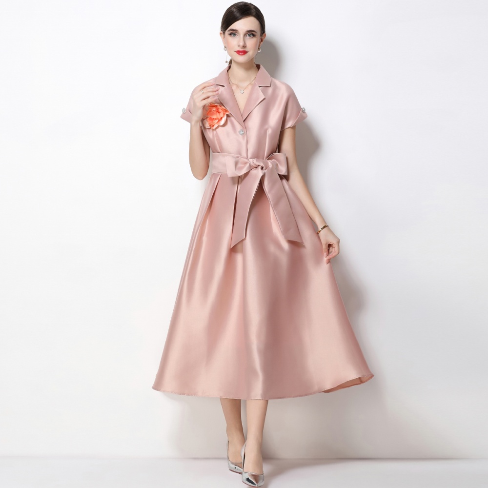 Elegant satin formal dress slim business suit