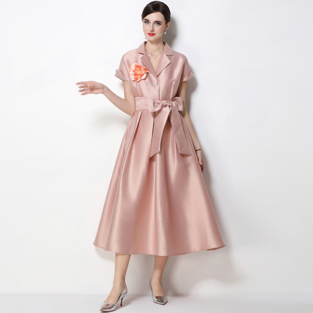Elegant satin formal dress slim business suit