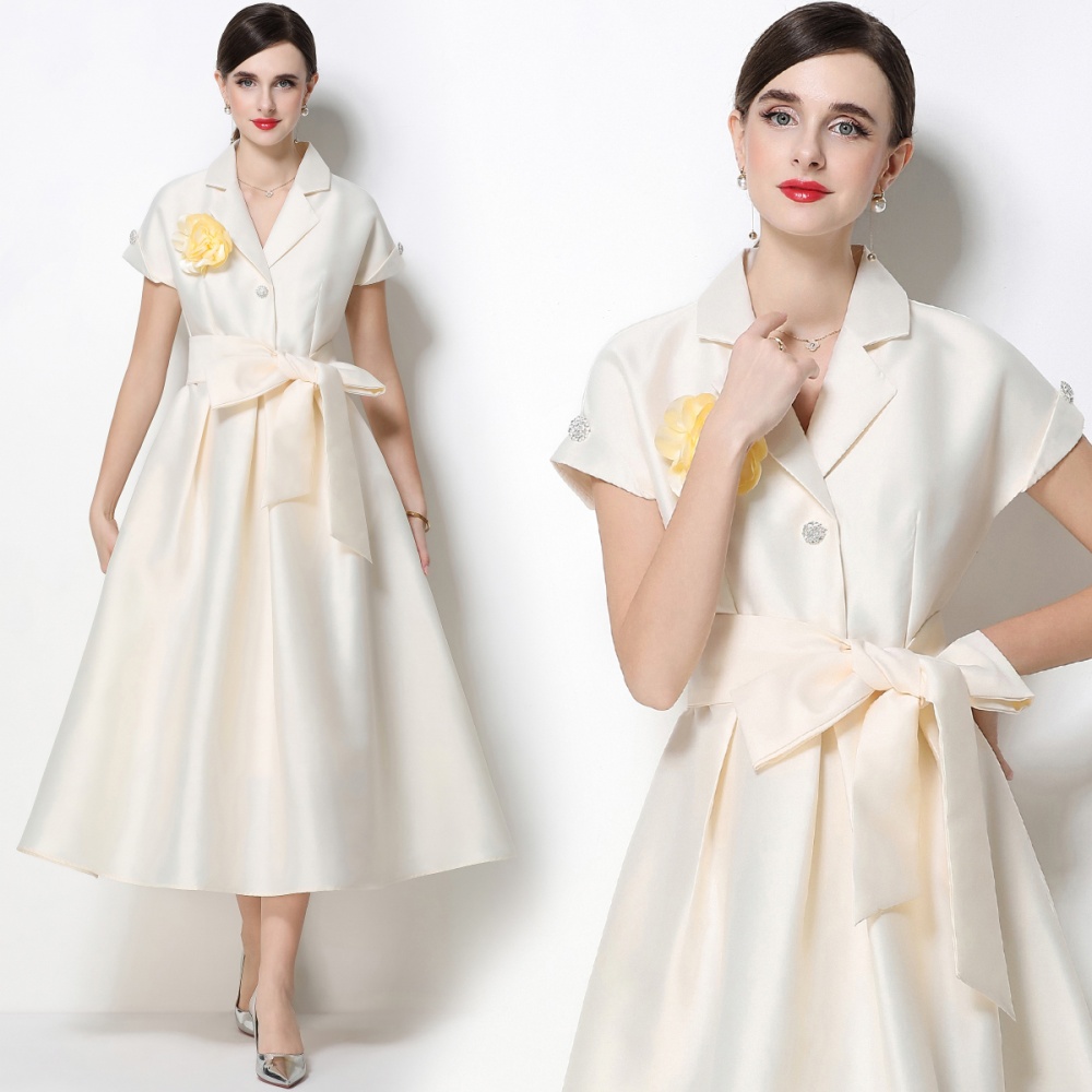 Slim elegant formal dress A-line flowers dress