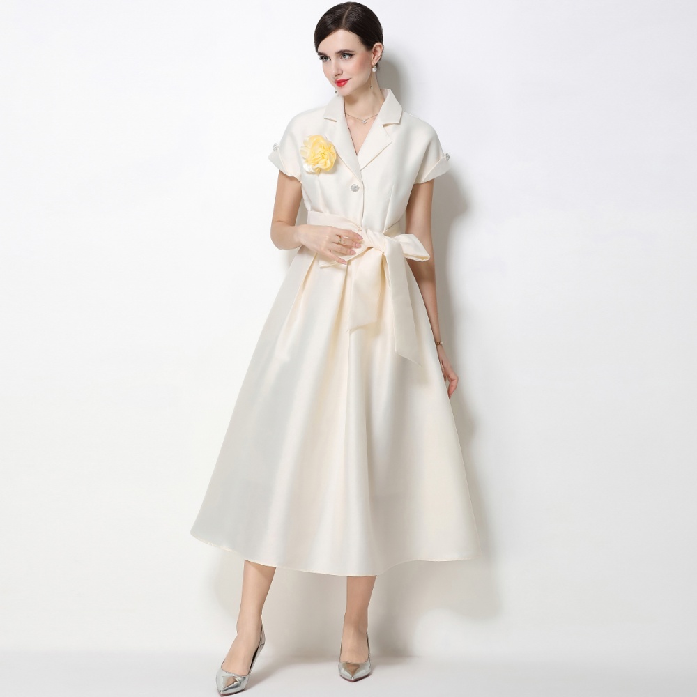 Slim elegant formal dress A-line flowers dress