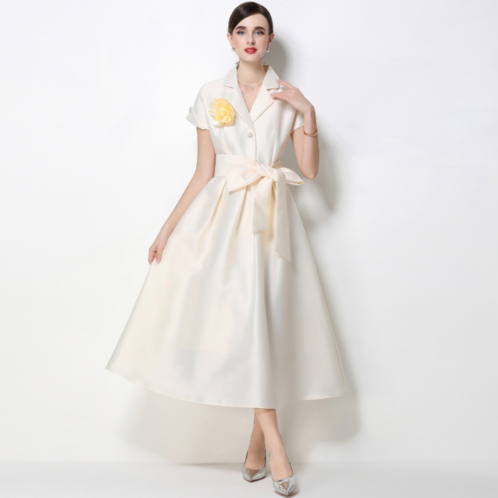 Slim elegant formal dress A-line flowers dress