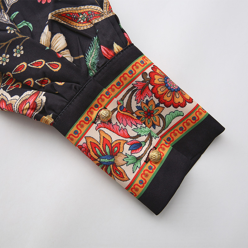 Retro long spring and summer single-breasted dress