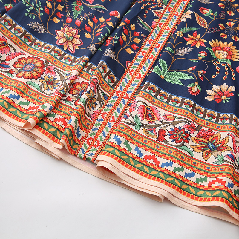 Lantern sleeve V-neck pinched waist spring and summer dress