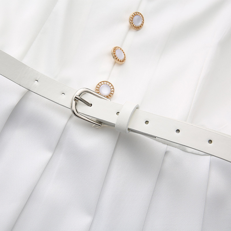 Spring and summer retro pinched waist big skirt temperament dress