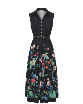 Hepburn style temperament retro dress