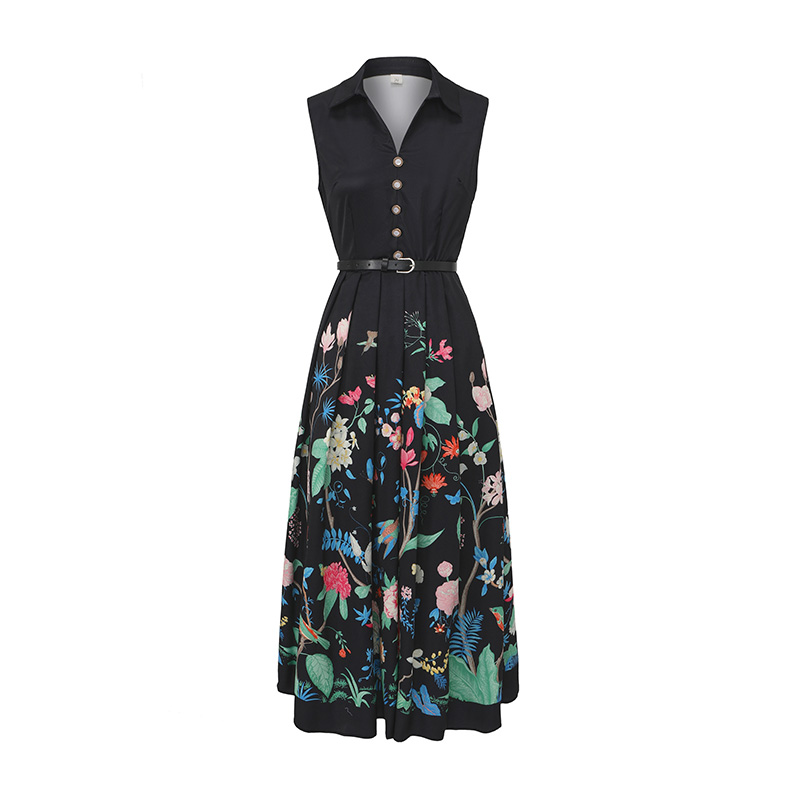Hepburn style temperament retro dress