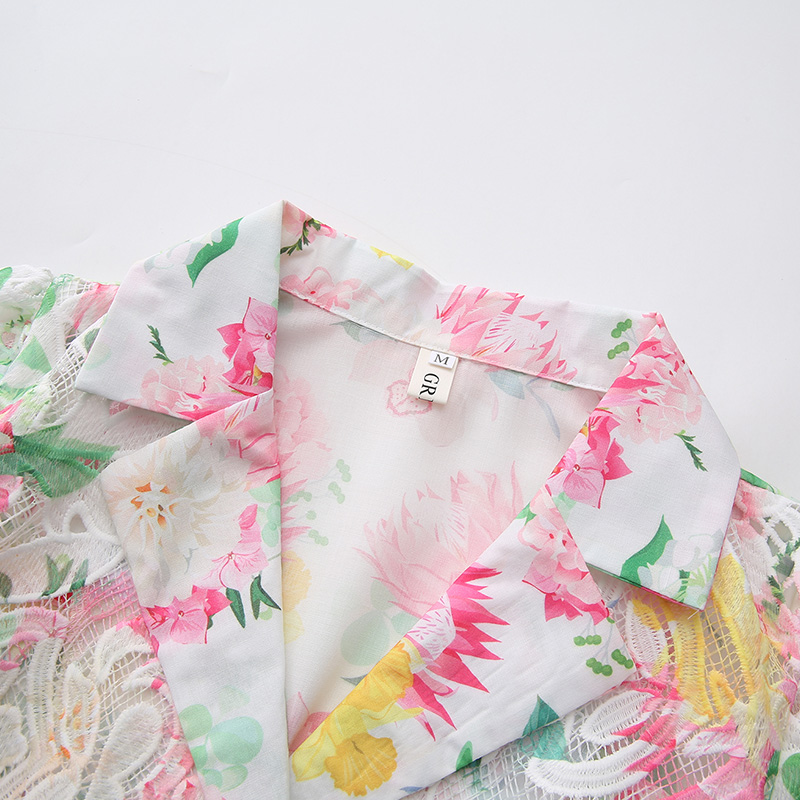 Long painting flowers printing dress