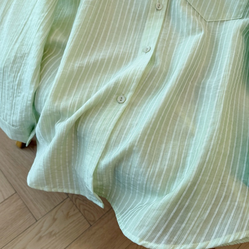 Sunscreen white shirt lapel tops for women