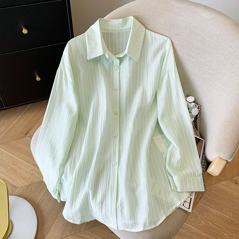 White split long shirt sunscreen frenum tops for women