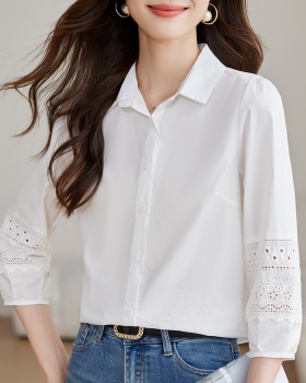 Spring white small shirt temperament commuting shirt
