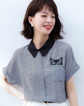 Pullover summer tops short sleeve all-match shirt