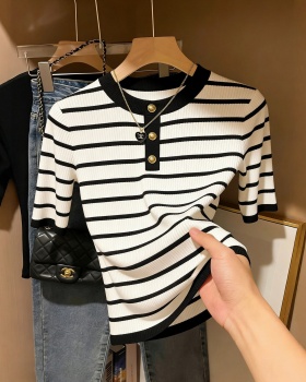 Slim sweater France style tops for women