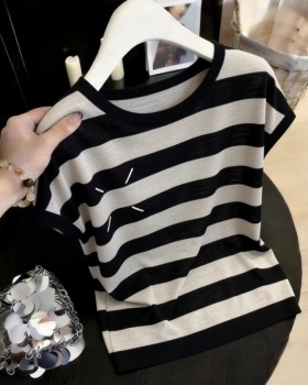 Casual loose slim short sleeve all-match tops for women