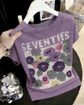 Large yard Western style T-shirt thin round neck tops