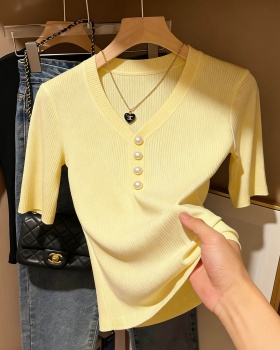 Spring and summer tender tops V-neck sweater