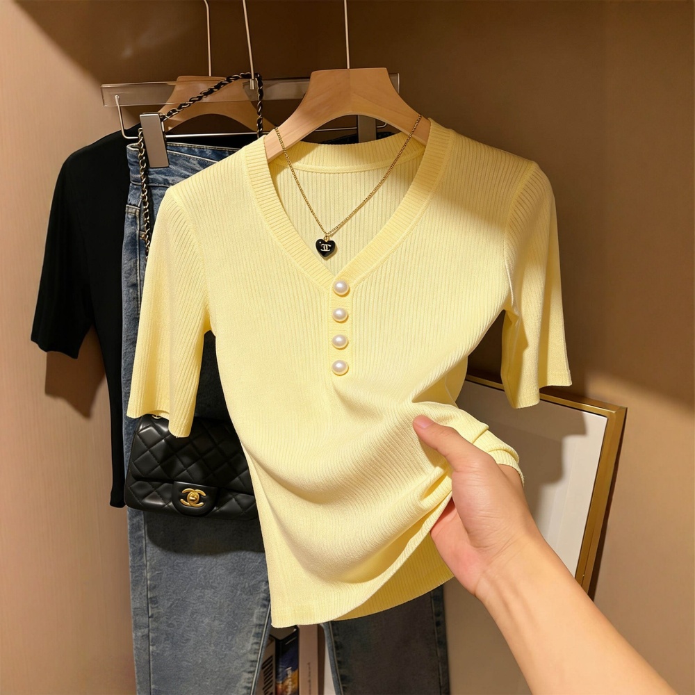 Spring and summer tender tops V-neck sweater