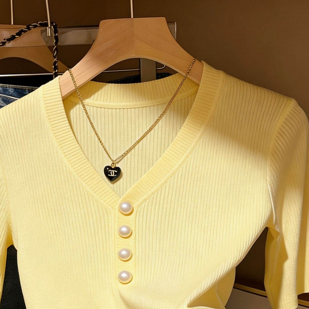 Spring and summer tender tops V-neck sweater