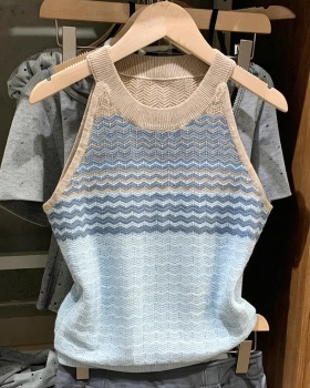 Halter spring and summer tops knitted small vest for women