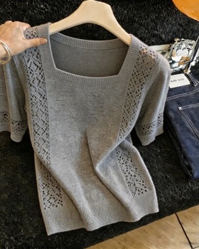 Short sleeve spring and summer tops retro sweater for women