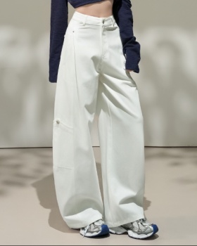 Slim high waist work clothing wide leg loose casual pants