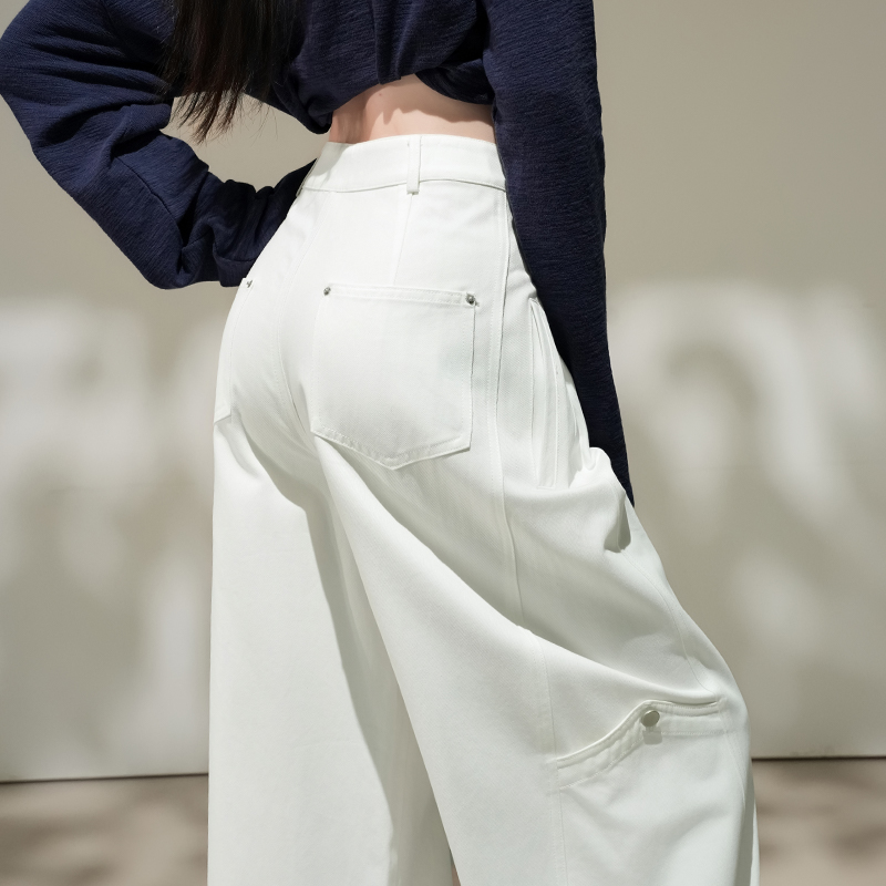 Slim high waist work clothing wide leg loose casual pants