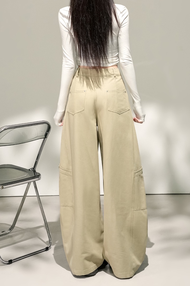 Slim high waist work clothing wide leg loose casual pants