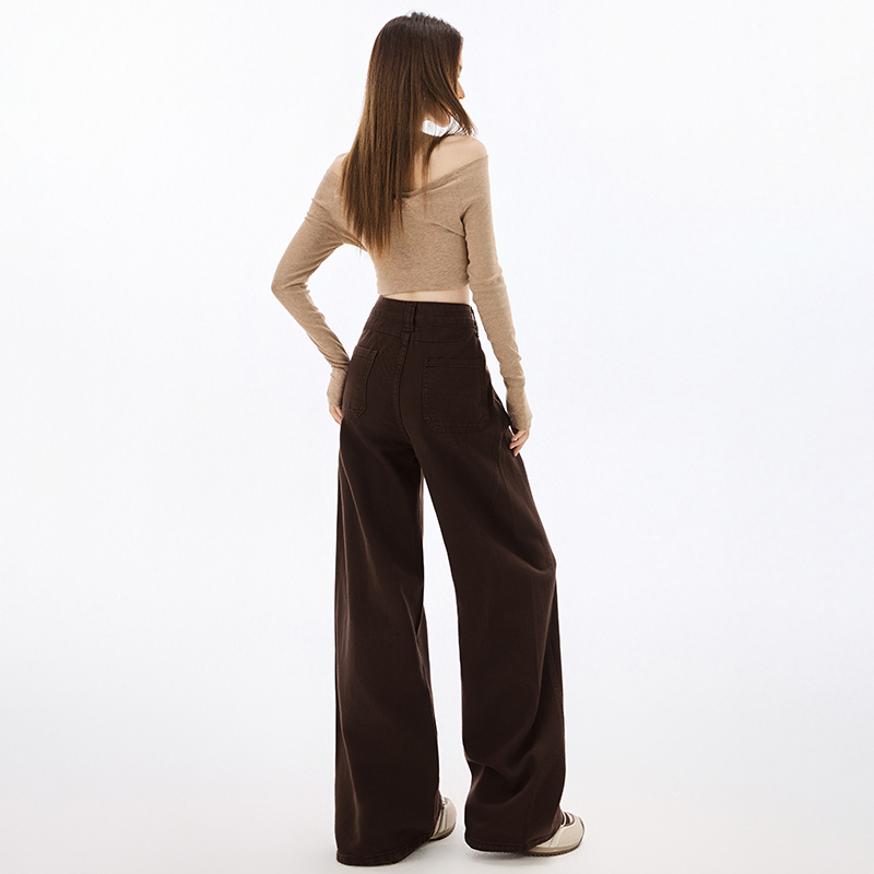 Wide leg spring and summer jeans mopping American style pants