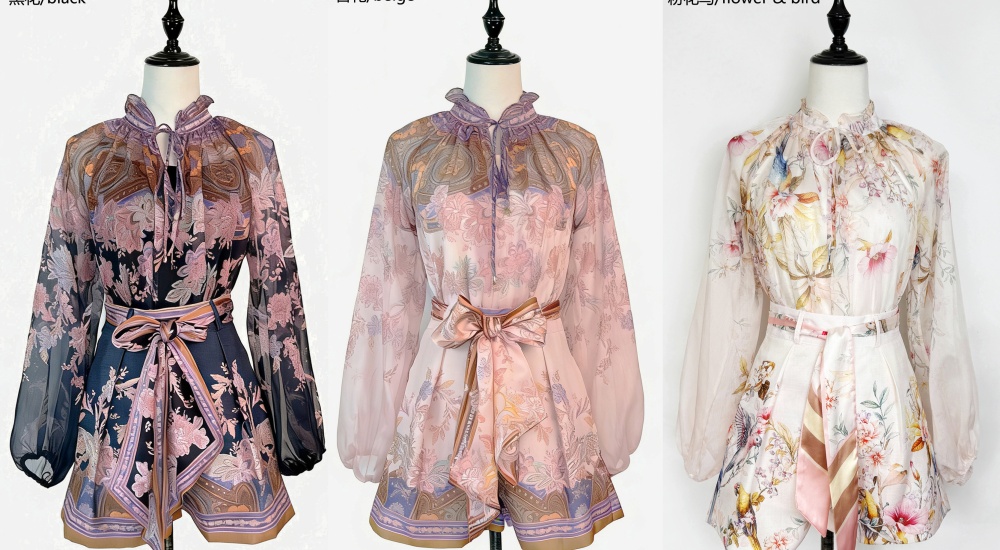 Spring and summer wide leg elegant shirt 3pcs set