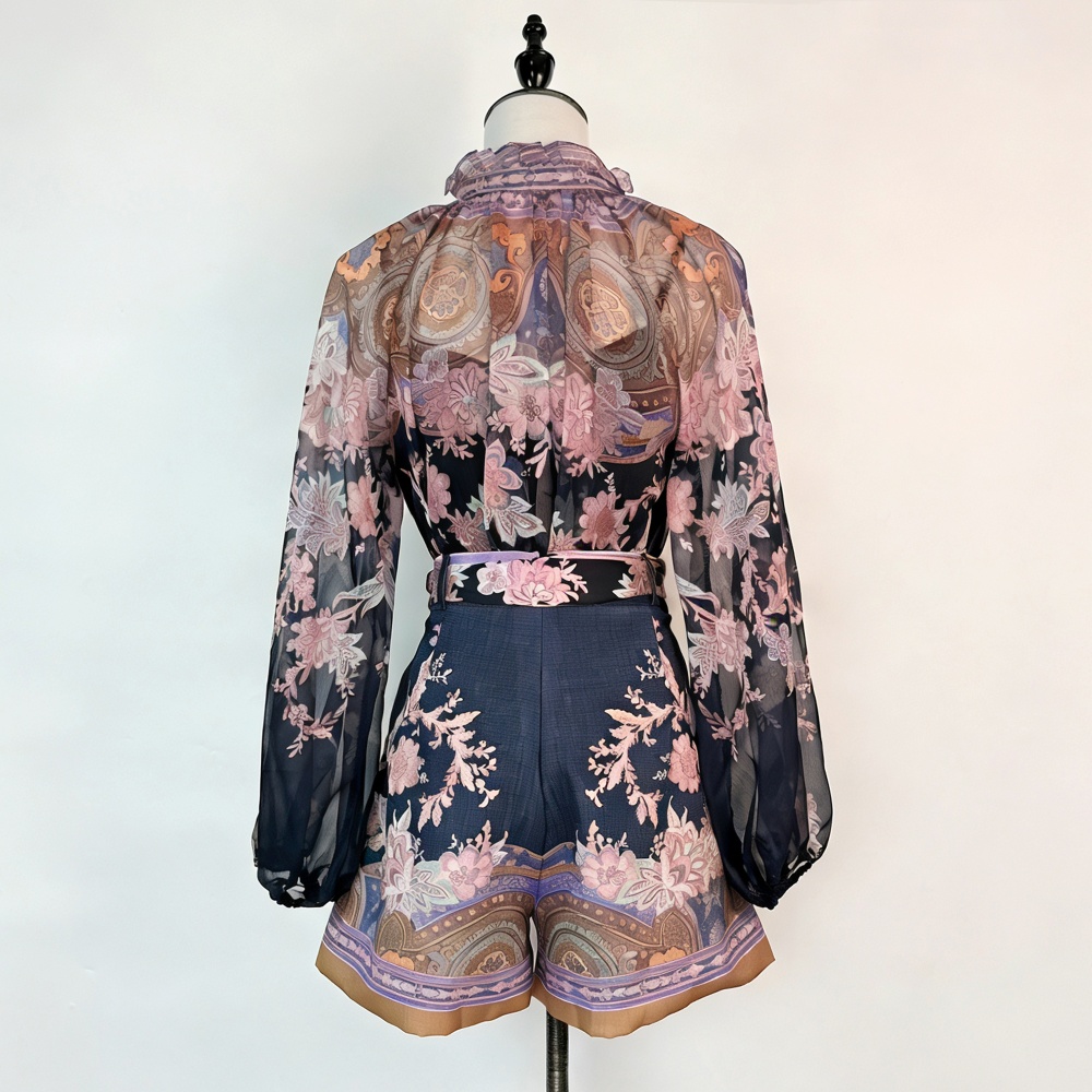 Spring and summer wide leg elegant shirt 3pcs set