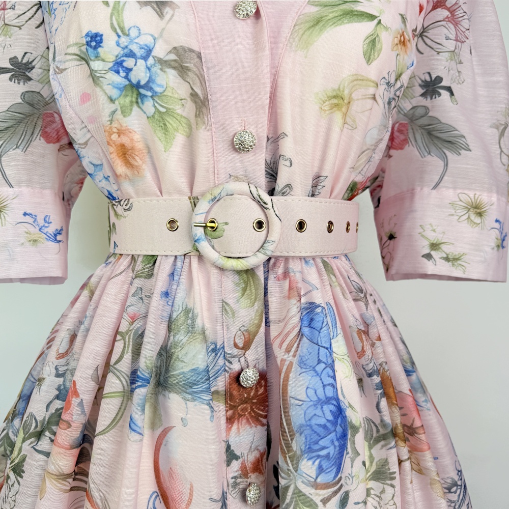 Short retro puff sleeve short sleeve dress 2pcs set for women