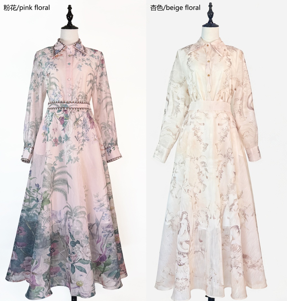 Lapel long dress France style shirt 3pcs set