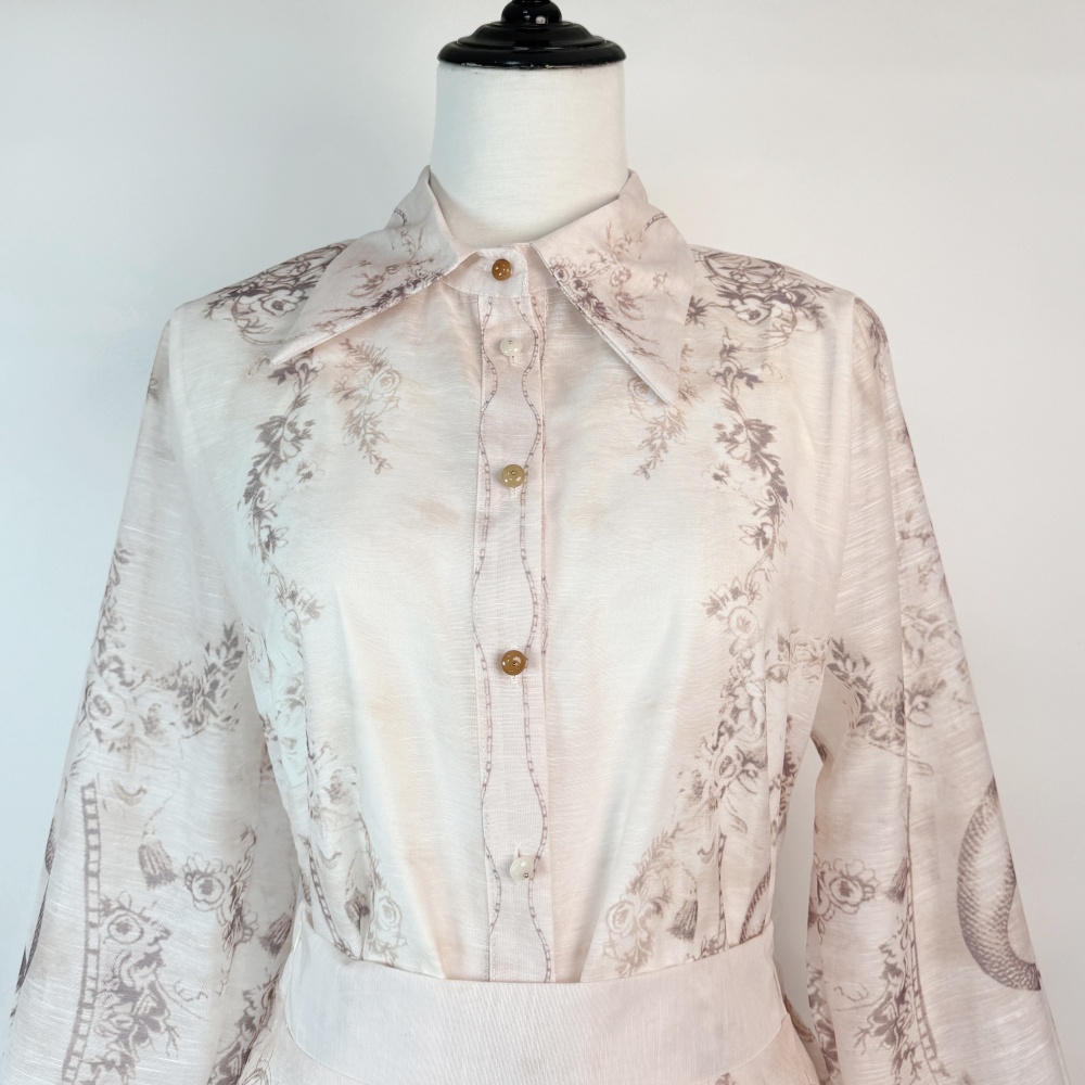 Lapel long dress France style shirt 3pcs set