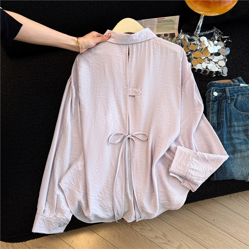 Pinched waist long shirt frenum split coat for women