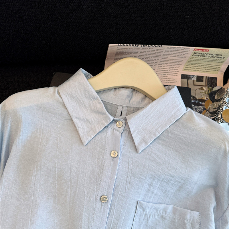 Pinched waist long shirt frenum split coat for women