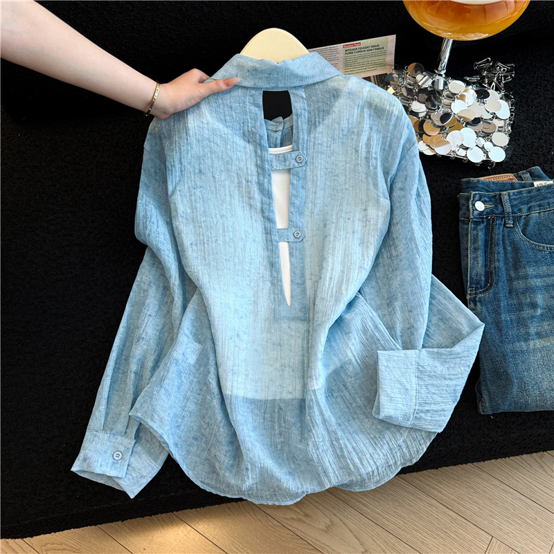 Ice silk sun shirt thin shirt 2pcs set for women
