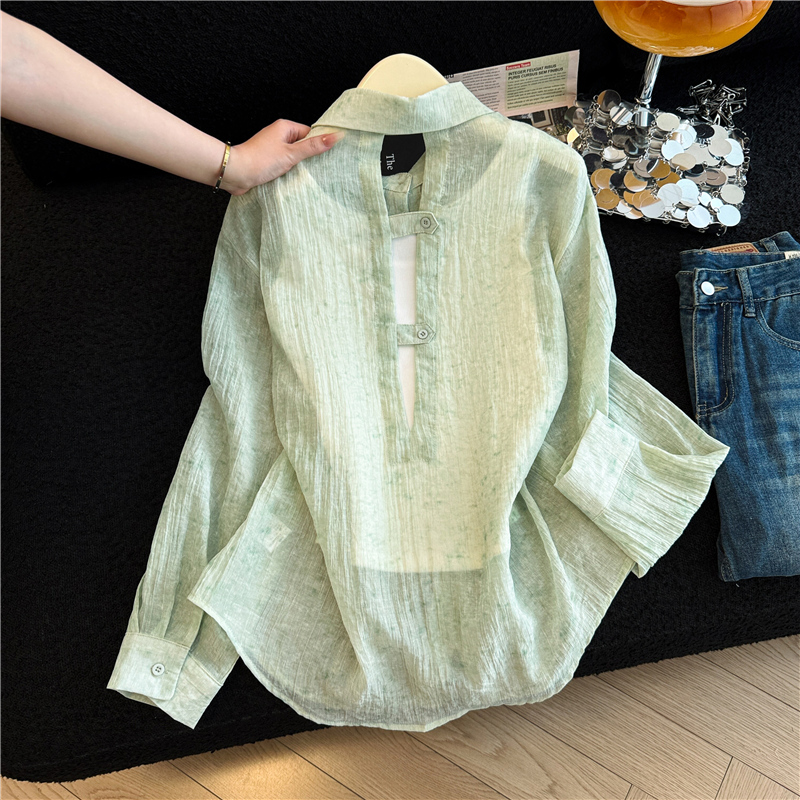 Ice silk sun shirt thin shirt 2pcs set for women